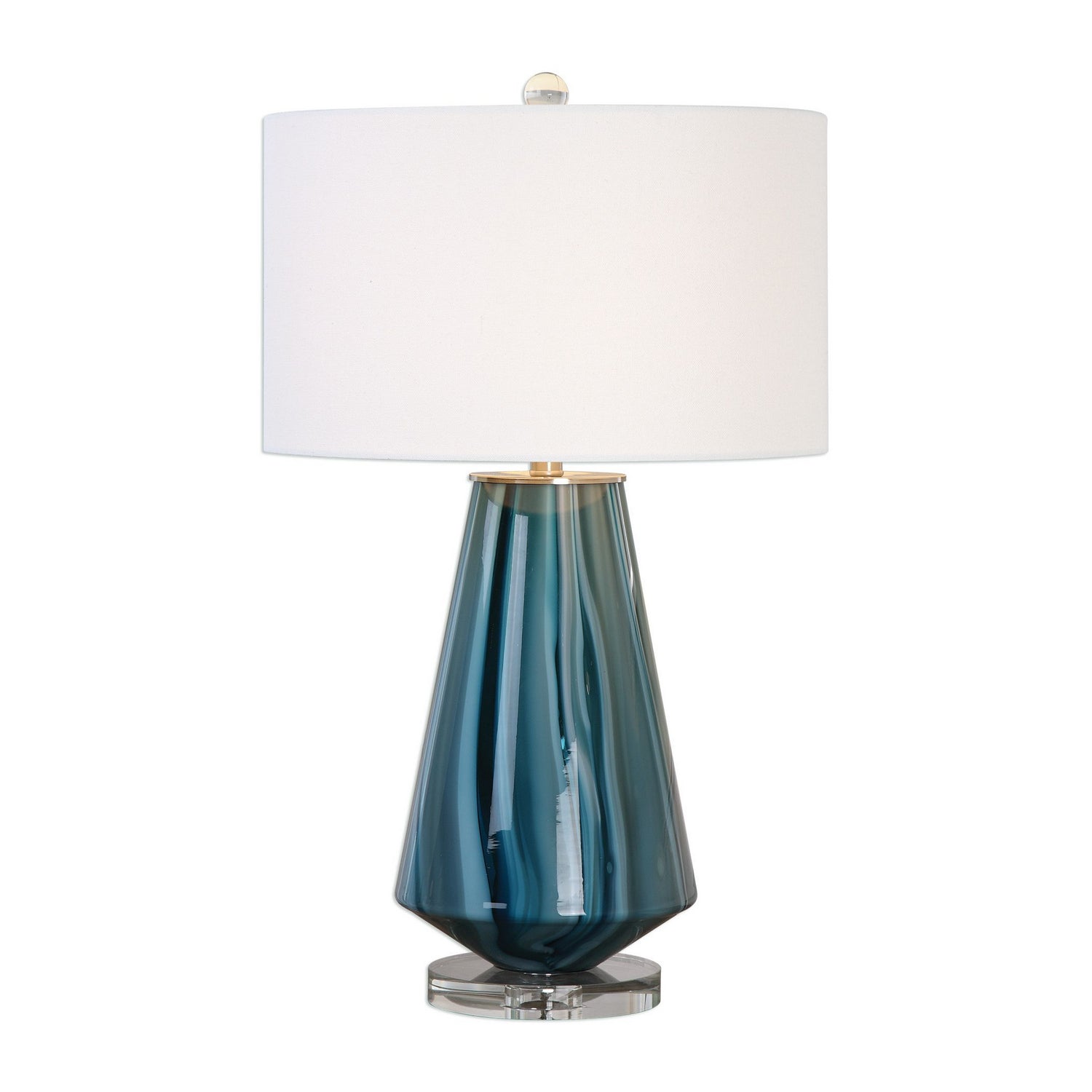  Uttermost's Pescara Teal-Gray Glass Lamp Designed By Jim Parsons
