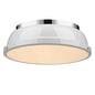 Golden Lighting Duncan Flush Mount In Chrome With White Shade