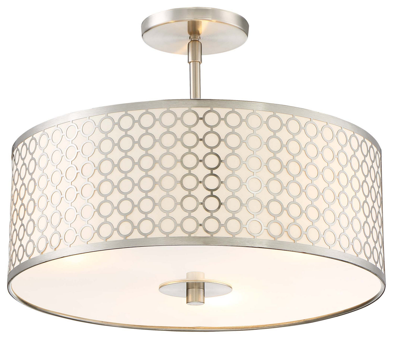  Dots 3-Light Semi Flush Mount In Brushed Nickel