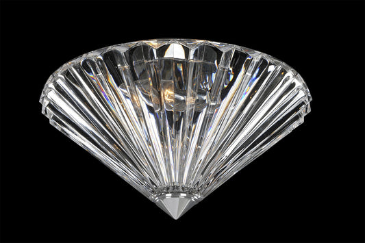  Transitional Chauvet 13" Flush Mount In Chrome With Firenze Clear Crystals