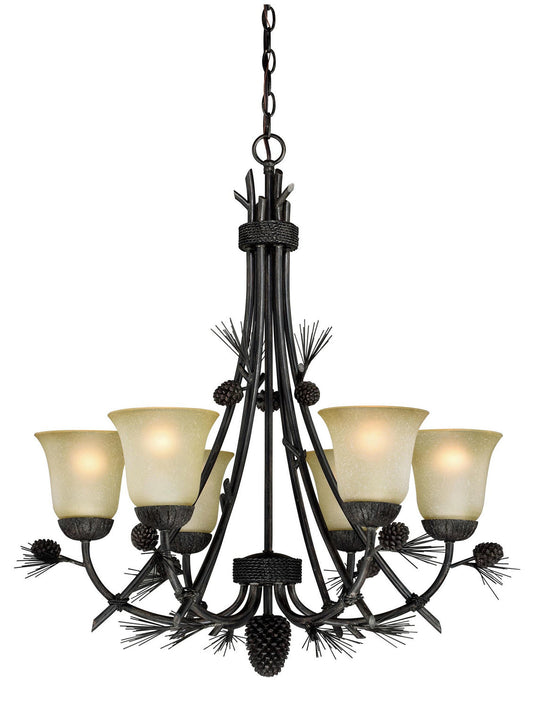  Sierra 6-Light Chandelier In Black Walnut