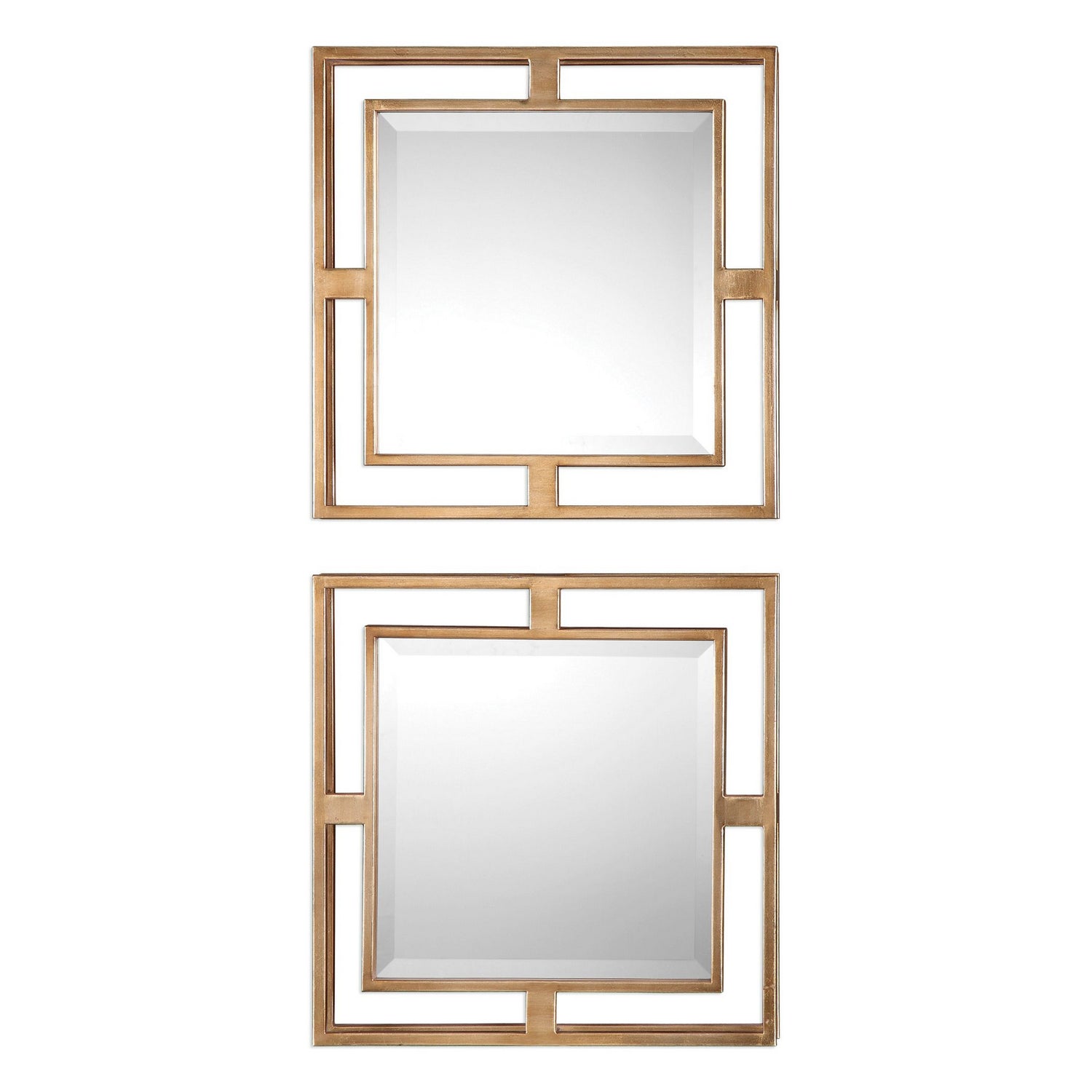  Uttermost's Allick Gold Square Mirrors S/2 Designed By Grace Feyock