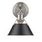 Golden Lighting Orwell 1-Light Bath Vanity In Pewter With Black Shade
