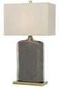  Musing 1-Light Table Lamp In Rustic Metallic Bronze With Khaki Linen Shade