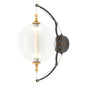  Otto Sphere Sconce In Black With Brass Accents