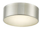  Bongo 10" Metal Cylinder And Frosted Glass Flush-Mount In Brushed Nickel