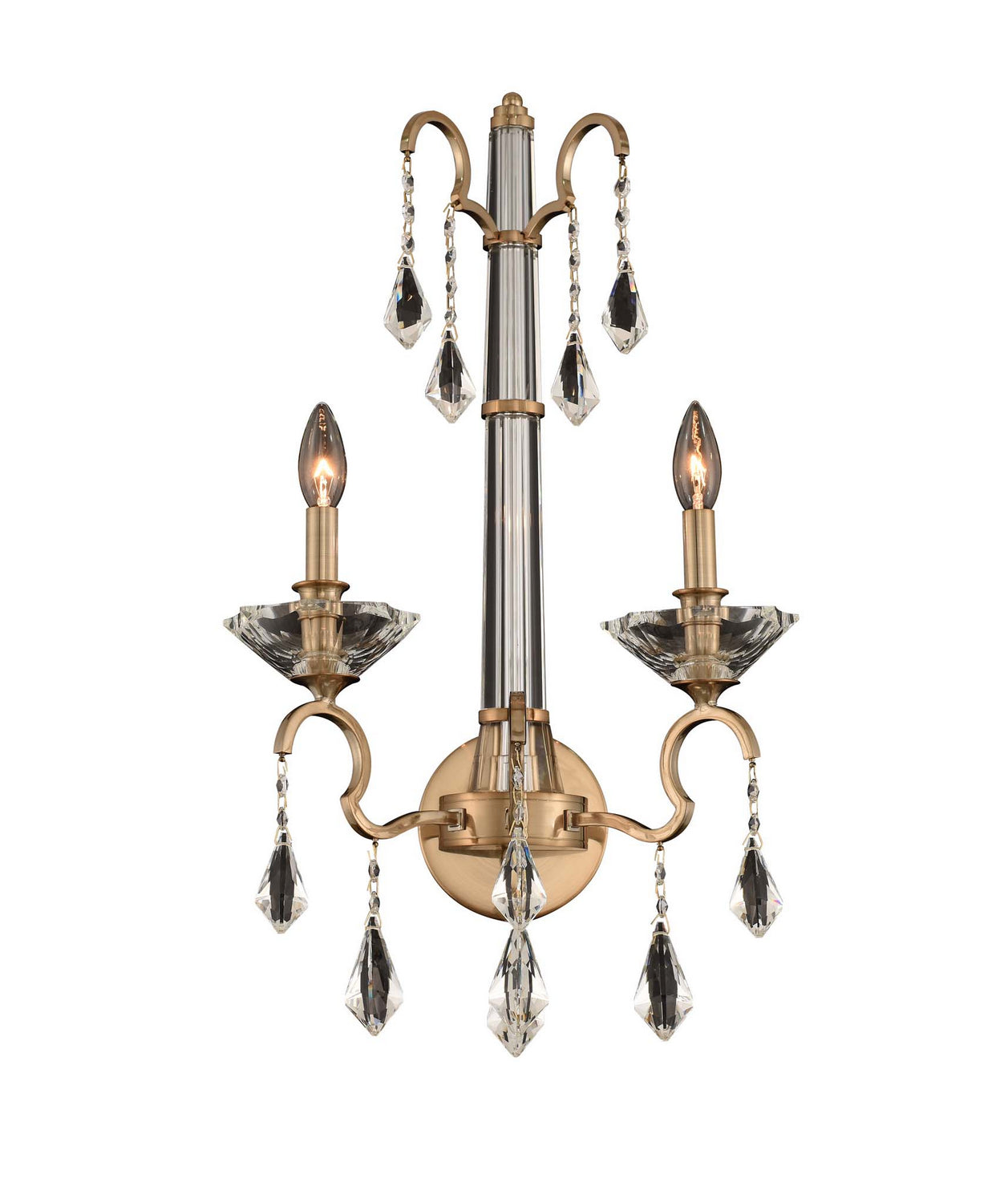  Modern Classic Valencia 2-Light Wall Bracket In Brushed Champagne Gold