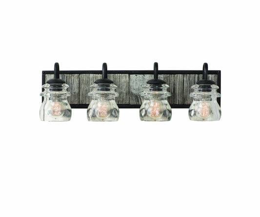  Farmhouse Bainbridge 4-Light Bath In Black Iron