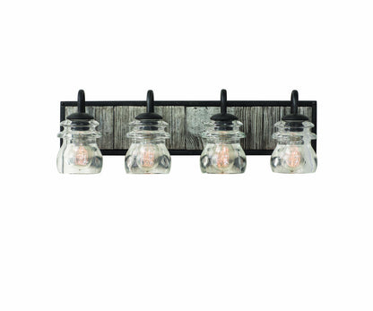 Farmhouse Bainbridge 4-Light Bath In Black Iron