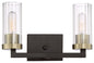  Ainsley Court 2-Light Bath Vanity In Aged Kinston Bronze With Brushed & Clear Glass