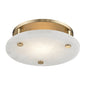 Croton Medium LED Flush Mount In Aged Brass
