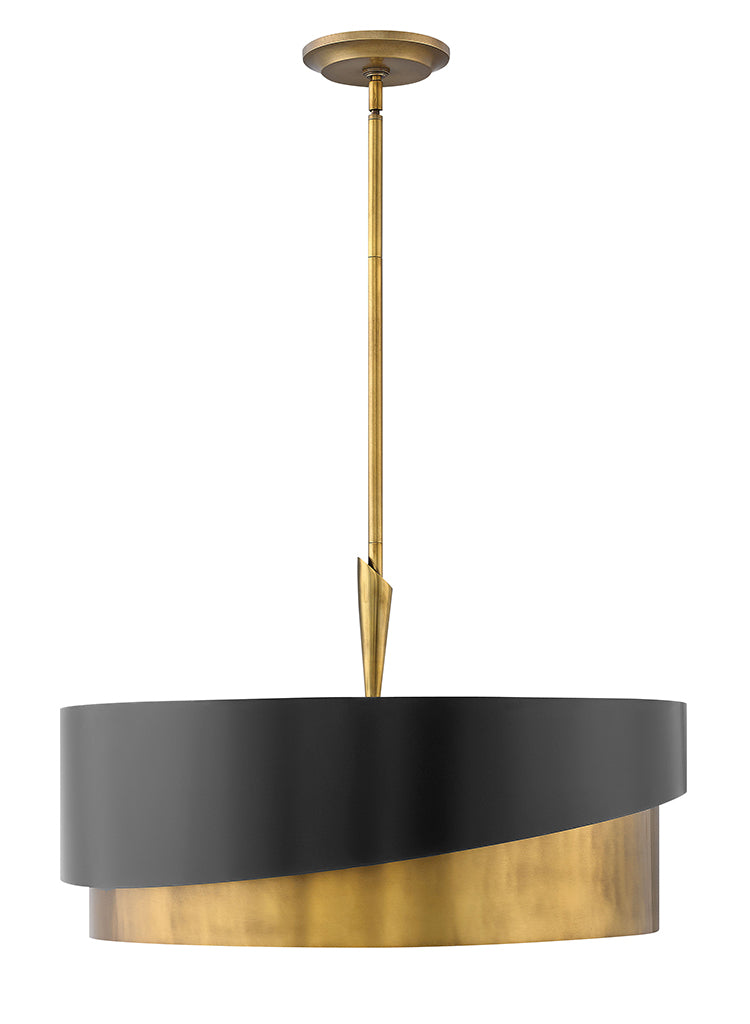  Gigi Large Drum Chandelier In Heritage Brass