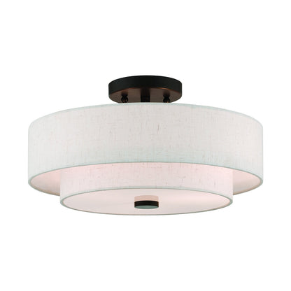 Livex Lighting Claremont 3-Light Ceiling Mount In English Bronze