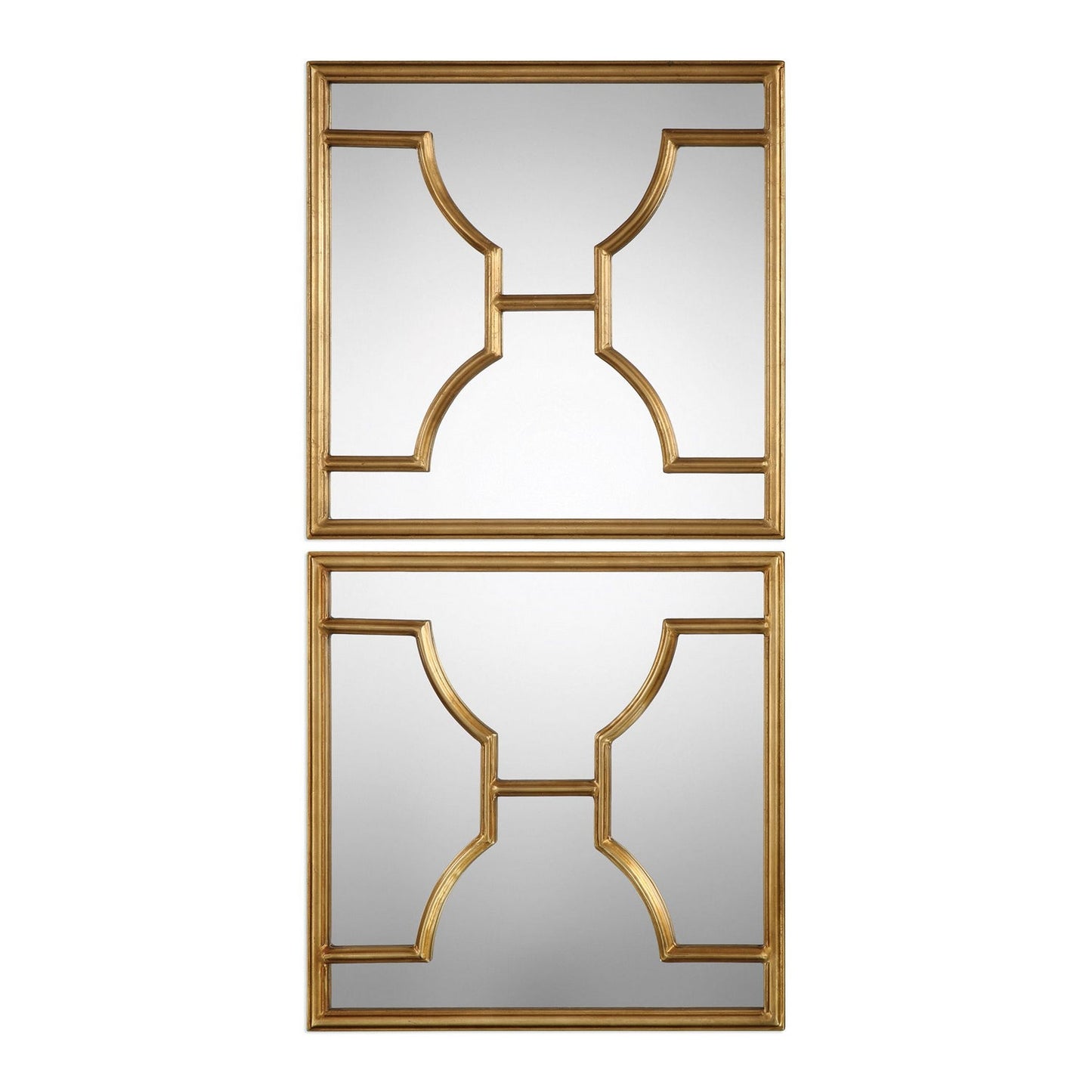  Uttermost's Misa Gold Square Mirrors S/2 Designed By Jim Parsons