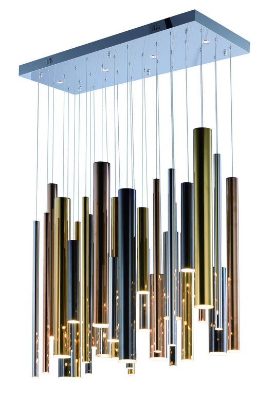  Flute LED 31-Light Pendant In Multi-Plated