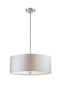  Silvain Pendant In Chrome Silver Fabric Shade