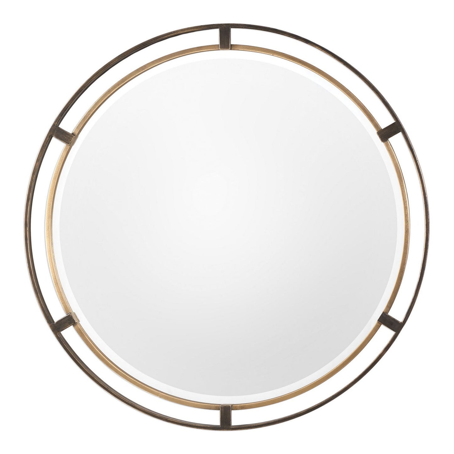  Uttermost's Carrizo Bronze Round Mirror Designed By Grace Feyock