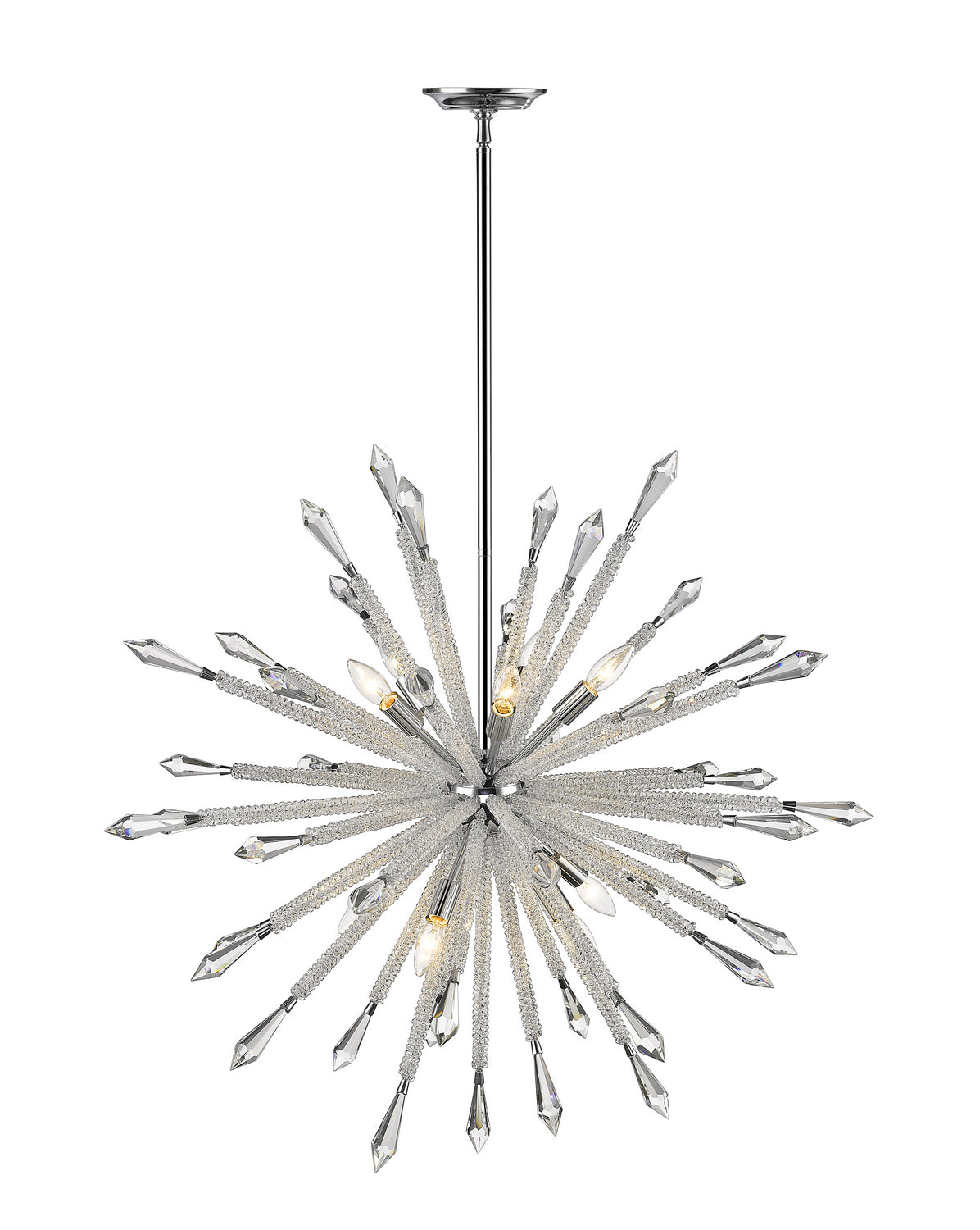 Z-LIte Soleia 10-Light Chandelier In Chrome With Clear Crystal Shade