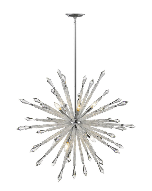 Z-LIte Soleia 10-Light Chandelier In Chrome With Clear Crystal Shade
