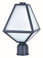  Glacier 1-Light Outdoor Lantern Post In Black Charcoal With White Opal Panels Glass