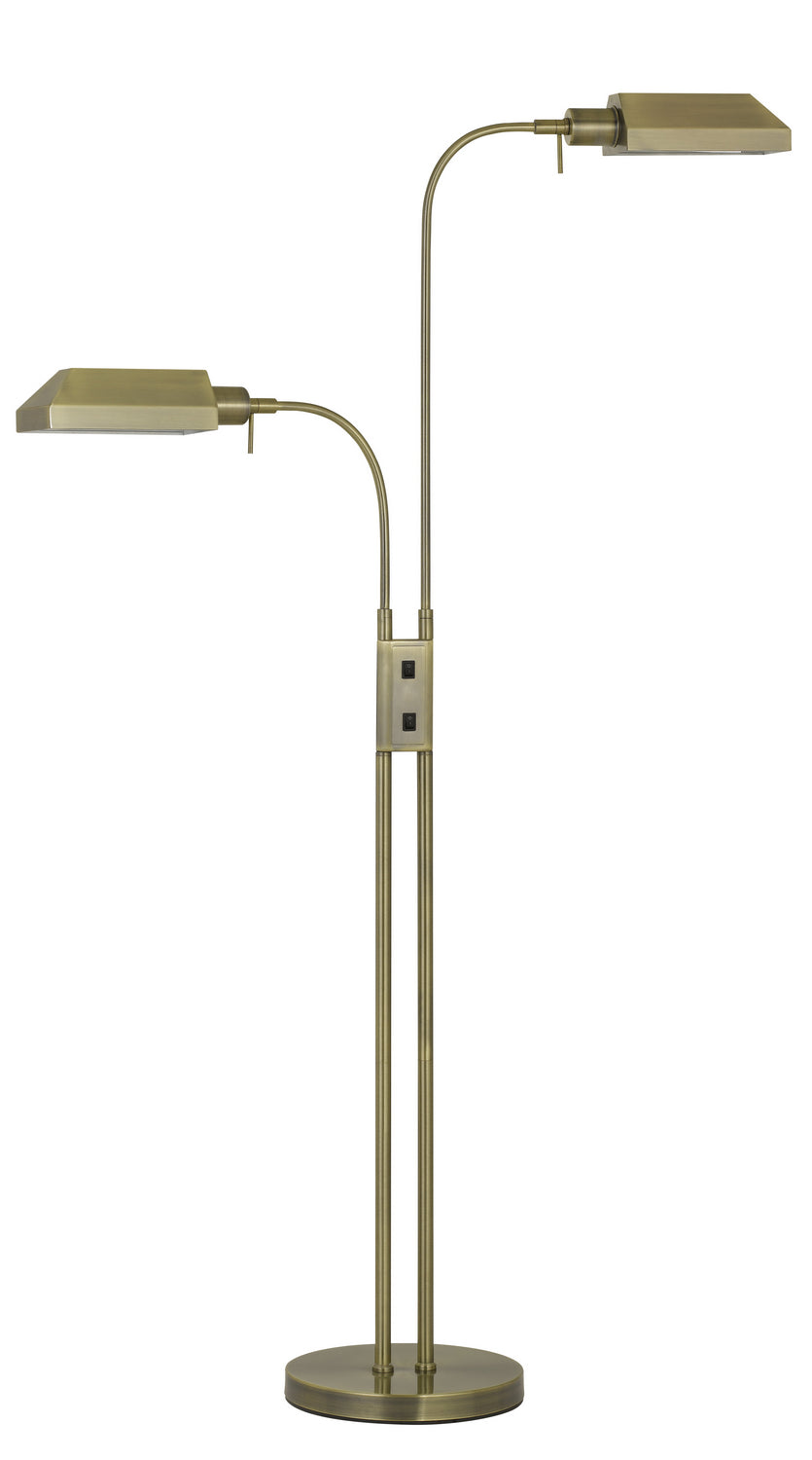  Pharmacy 2-Light Floor Lamp In Antique Brass