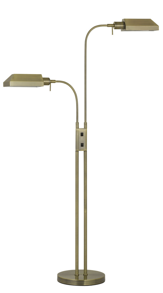  Pharmacy 2-Light Floor Lamp In Antique Brass