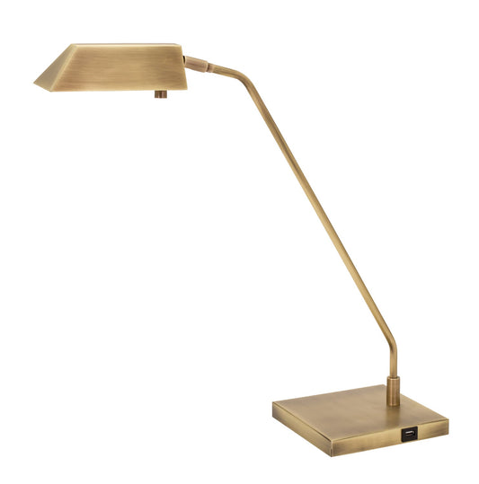  Newbury Table Lamp In Antique Brass With USB Port