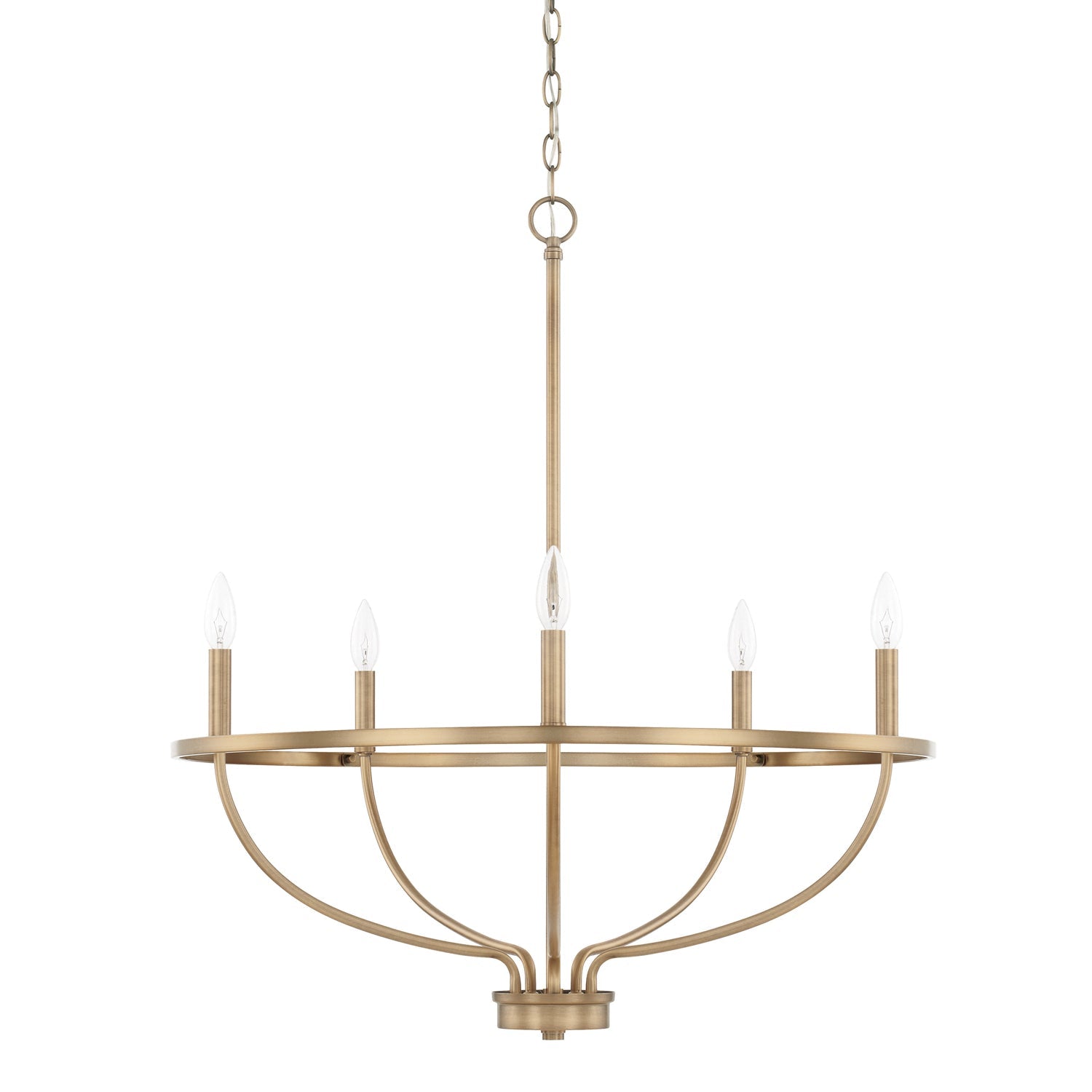  Greyson 5-Light Chandelier In Aged Brass