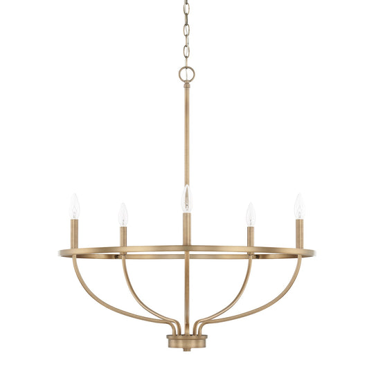  Greyson 5-Light Chandelier In Aged Brass
