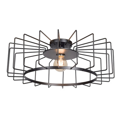  Wired 1-Light Horizontal Cage Flush Mount