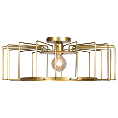  Wired 1-Light Horizontal Cage Flush Mount