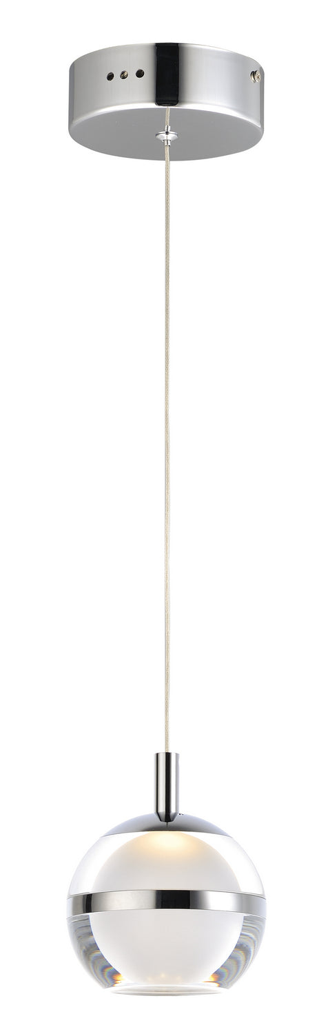  Swank 1-Light LED Pendant In Polished Chrome