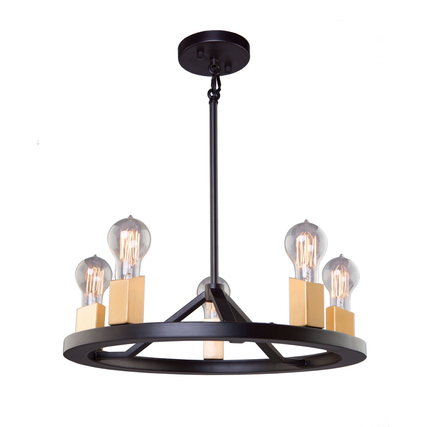  Skyline 5-Light Chandelier In Dark Bronze & Satin Brass