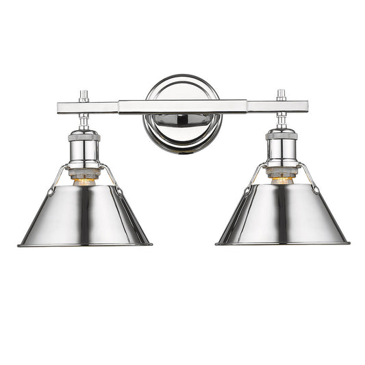 Golden Lighting Orwell 2-Light Bath Vanity In Chrome With Chrome Shades