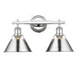 Golden Lighting Orwell 2-Light Bath Vanity In Chrome With Chrome Shades