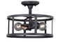  Akron 12" Semi-Flush Mount In Oil Rubbed Bronze & Inner Matte White