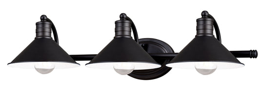  Akron 3-Light Vanity In Oil Rubbed Bronze & Inner Matte White