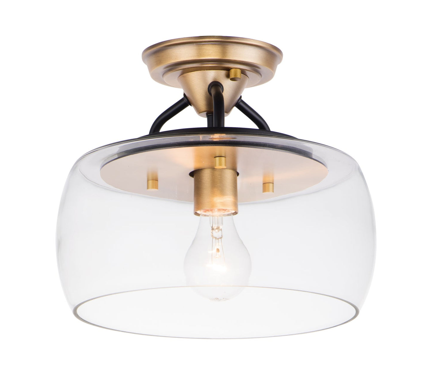Maxim Goblet 1-Light Semi Flush Mount In Bronze / Antique Brass