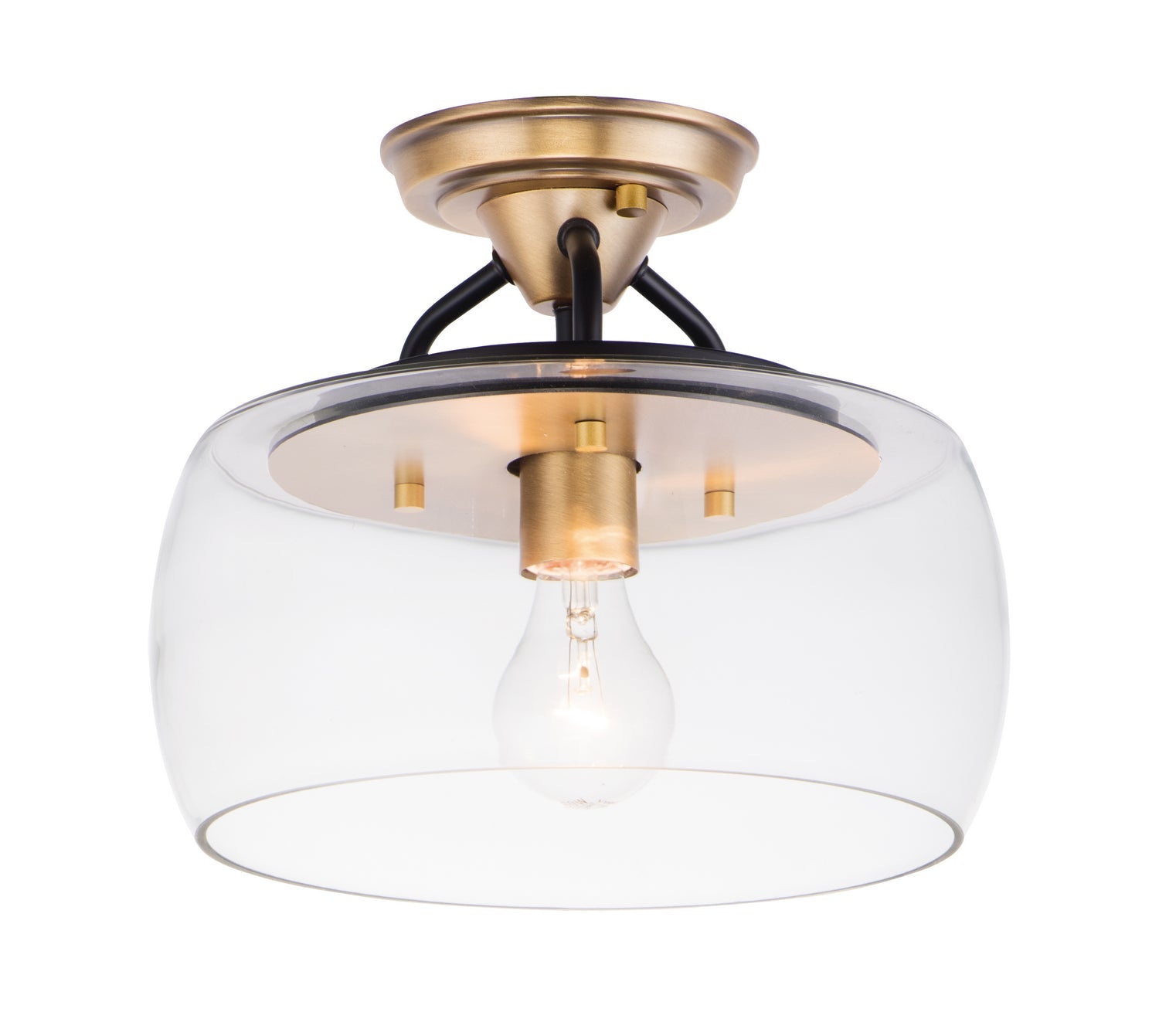 Maxim Goblet 1-Light Semi Flush Mount In Bronze / Antique Brass