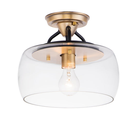 Maxim Goblet 1-Light Semi Flush Mount In Bronze / Antique Brass