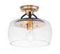 Maxim Goblet 1-Light Semi Flush Mount In Bronze / Antique Brass