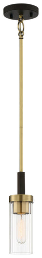  Ainsley Court 1-Light Mini-Pendant In Aged Kinston Bronze With Brushed & Clear Glass