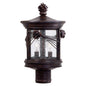  Abbey Lane 2-Light Post Mount In Iron Oxide & Seedy Glass