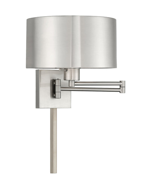 Livex Lighting 1-Light Swing Arm Wall Lamp In Brushed Nickel