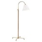  Curves No.1 1-Light Floor Lamp W/ Rattan Accent In Aged Brass