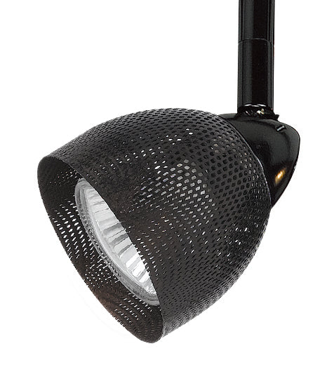  4 87" Tall Serpentine Track Head With Shade In Black With Mesh Black Glass