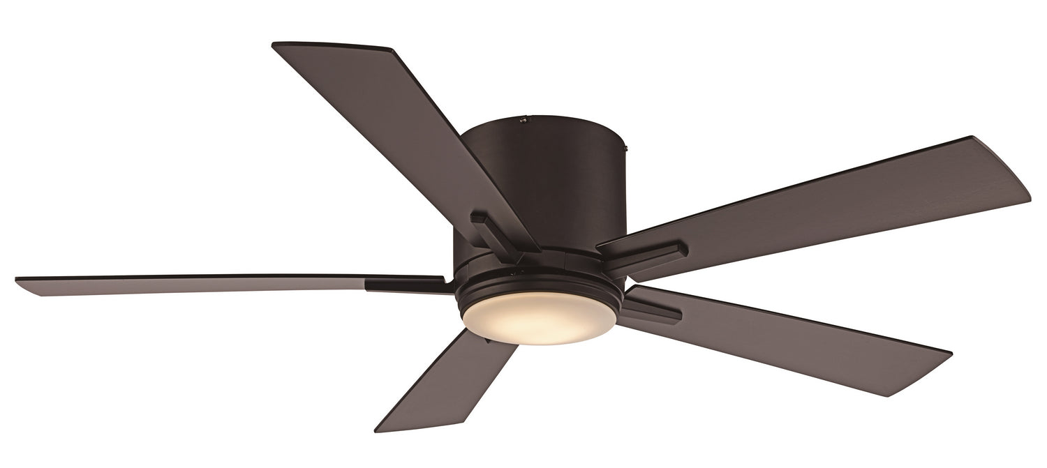  52" Ceiling Fan In Black With Opal Glass