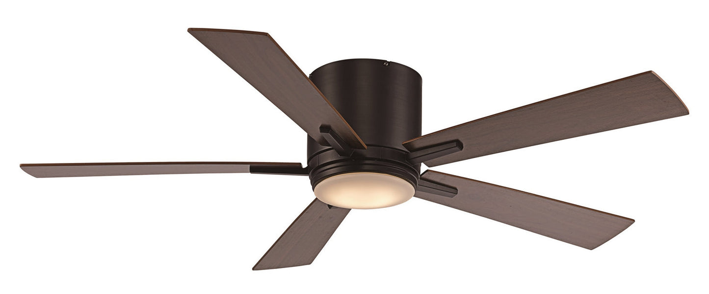  52" Ceiling Fan In Rubbed Oil Bronze With Opal Glass