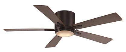  52" Ceiling Fan In Rubbed Oil Bronze With Opal Glass