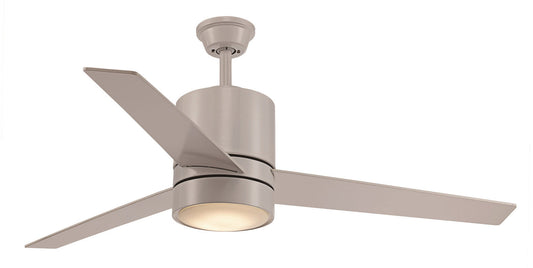  52" Ceiling Fan In White With Opal Glass